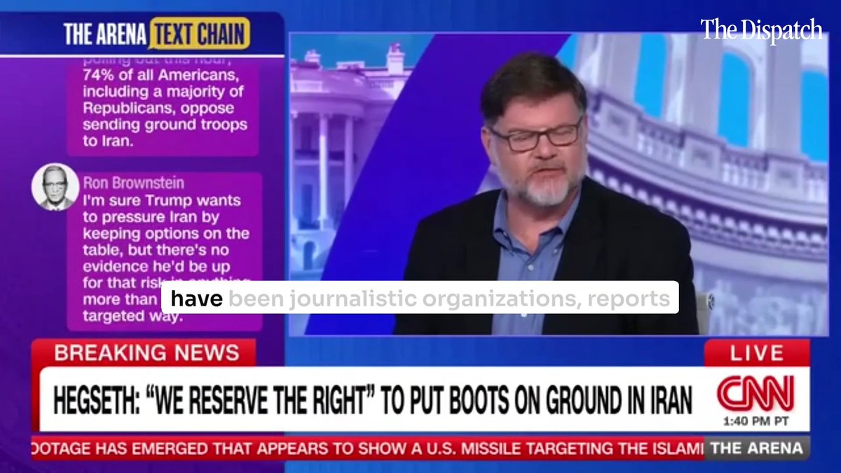“Every journalistic organization, since there have been journalistic organizations, reports on casualties of their own people.” | Jonah Goldberg reacts to Pete Hegseth’s criticism of media coverage of war casualties on The Arena on CNN