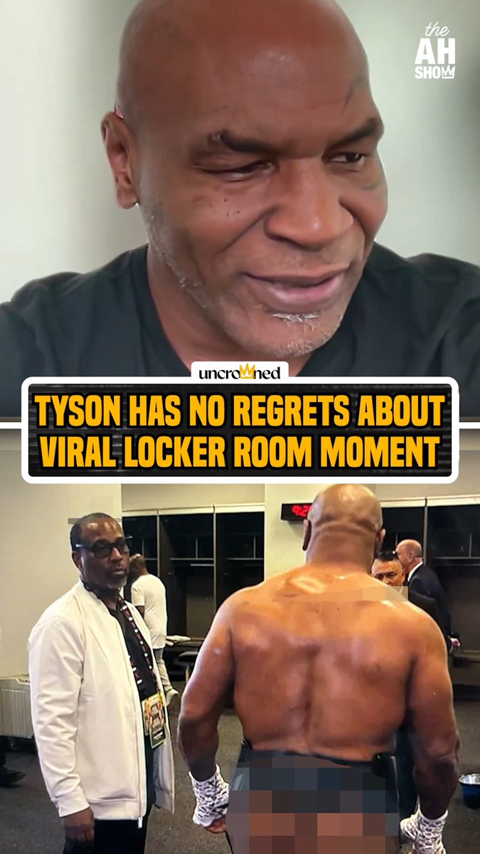 Turns out @miketyson was overdressed when cameras filmed him in the locker room prior to his fight with Jake Paul 😅 #HelwaniShow