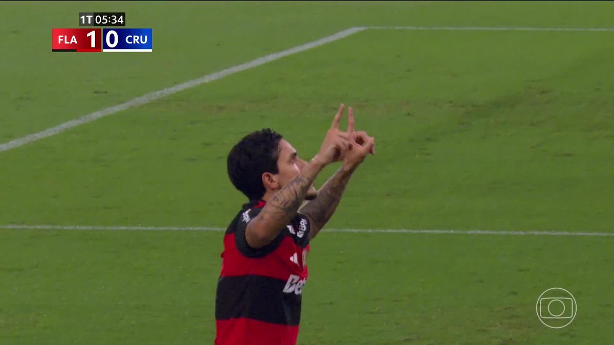 O gol de Pedro. Flamengo 1x0 Cruzeiro. 🎥 TV Globo 📺 | ge
