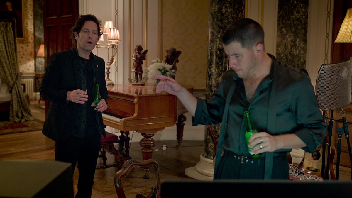 Paul Rudd is a past-his-prime wedding singer and Nick Jonas is a fading boy-band star in Power Ballad, coming to theaters on June 5.