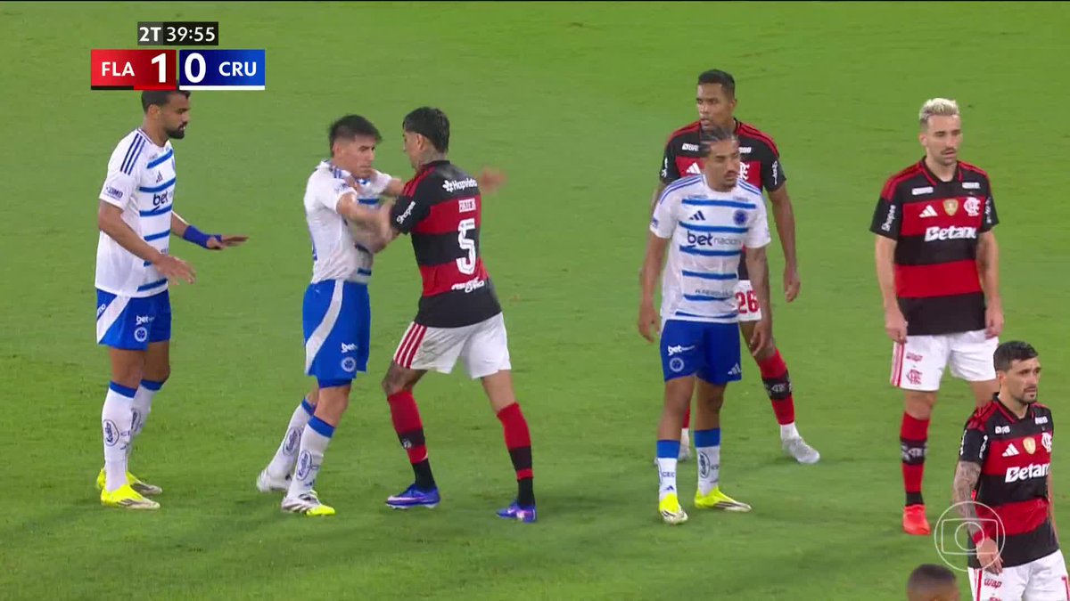 Villalba e Pulgar se estranhando. 🎥 TV Globo 📺 | ge