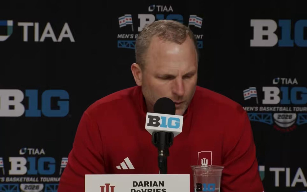 After losing to Northwestern in the Big Ten Tournament, Darian DeVries was asked to give his pitch for #iubb to be included in the NCAA Tournament. His answer: “When you think about being on the bubble and like if you put other bubble teams in those same situations, we've been able to be really competitive despite that challenging schedule.“ Full quote 👇