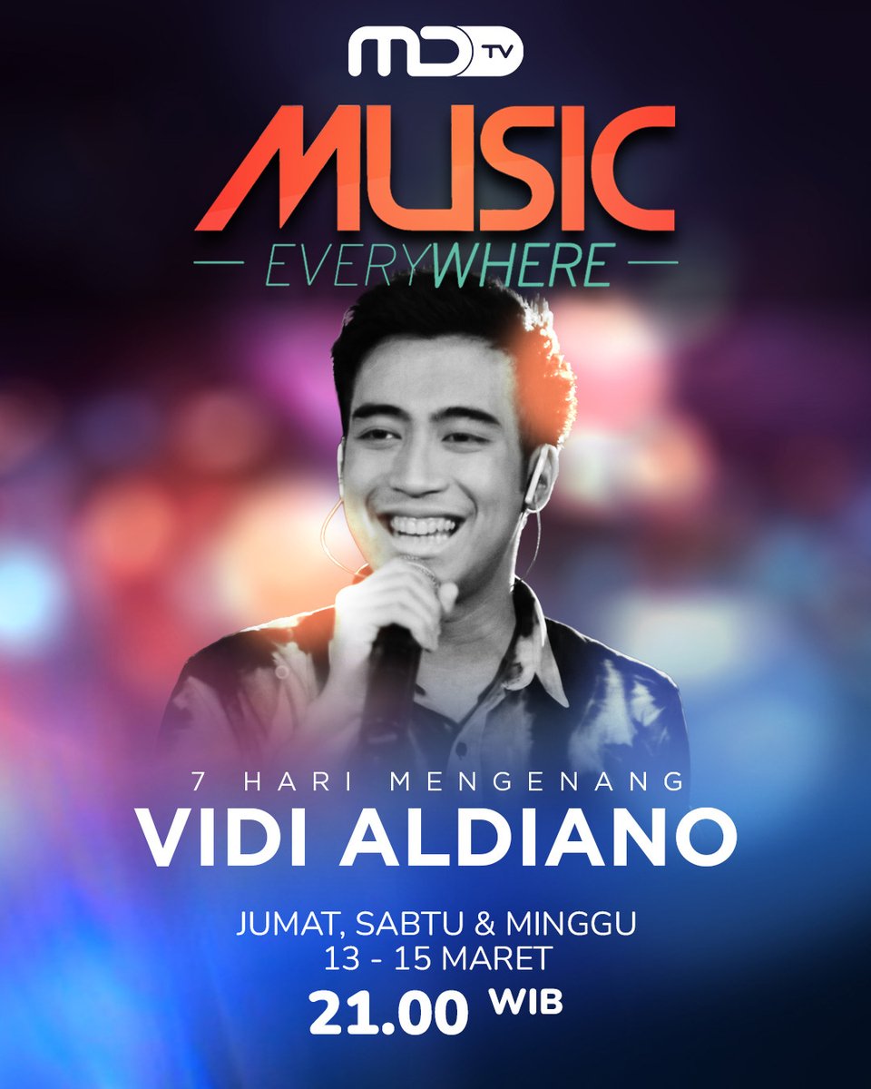 Mengenang suara Vidi Aldiano pernah mengisi panggung #MusicEverywhere dengan cerita dan rasa. 📅 13–15 Maret (Jumat, Sabtu &amp; Minggu) ⏰ 21.00 WIB #MDTV #TVPalingDrama