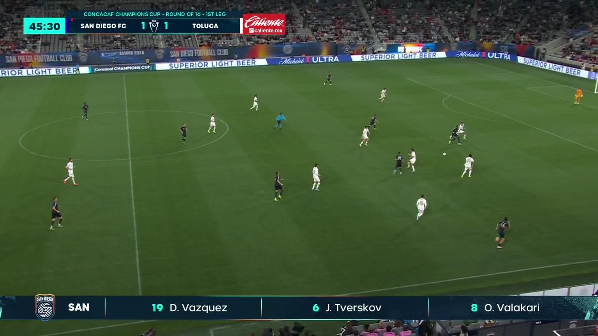 Que buen equipo es San Diego. La rompió en la MLS en el 2025 y hoy en día le mete un baile al Toluca. Que esta pasando!!!, queda demostrado que aquí no existen las ayudaditas como en la Liga MX