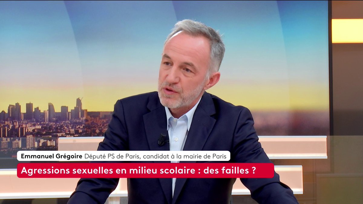 🔴 🗣 "Je ne suis plus à la mairie depuis presque deux ans (...) je ne suis plus en charge et je n'ai jamais été en charge de ce sujet", justifie le candidat PS à Paris, Emmanuel Grégoire à propos du scandale des agressions sexuelles dans le périscolaire dans la capitale.#canal16