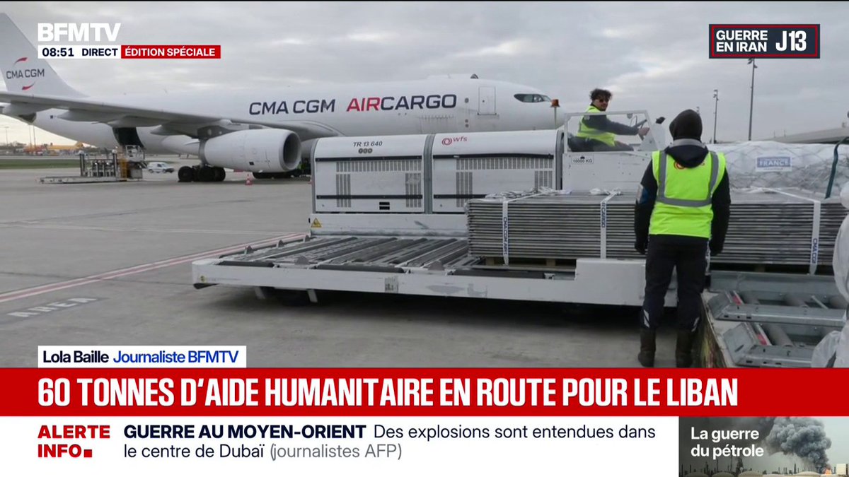 Guerre au Moyen-Orient: 60 tonnes d'aide humanitaire en route pour le Liban