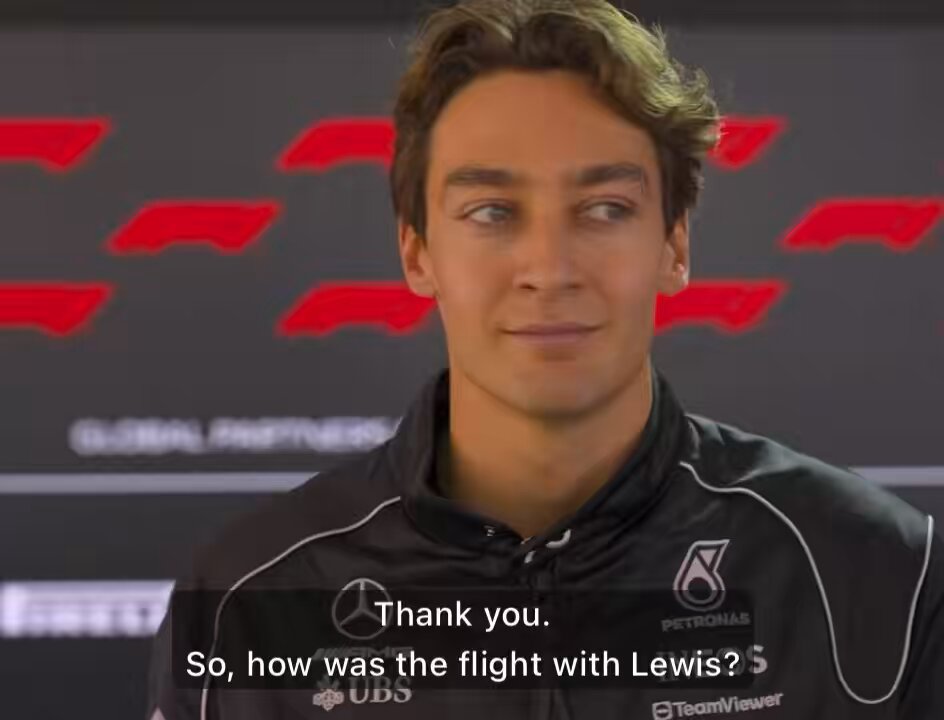 #ChineseGP 🇨🇳 | George Russell on Lewis Hamilton: “[The flight] was good. It was good. He was happy! He was in a good mood.” “I think, to be honest, when I look back, he probably deserved probably deserved to be on the podium. I felt a bit bad for him, and was very quick. It wouldn't have been a breeze for us to win the race if either Charles and Lewis pitted during that VSC or if Lewis pitted there, because he was on our pace. I guess that’s gonna make [this weekend] interesting.”