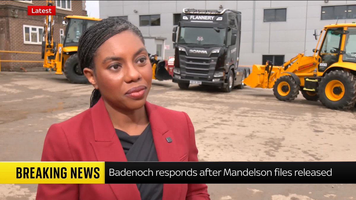 BREAKING: Conservative leader Kemi Badenoch has called for the prime minister to resign in response to the release of the Mandelson files. She says, "[Sir Keir Starmer] has shown a complete lack of judgement, catastrophic error after catastrophic error".