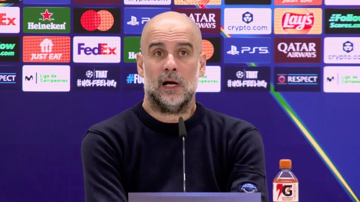🗣️ ''Of course we are going to try'' Pep Guardiola conceded Manchester City had "not much" chance but refused to rule out a fightback in the second leg next week against Real Madrid in the Champions League.