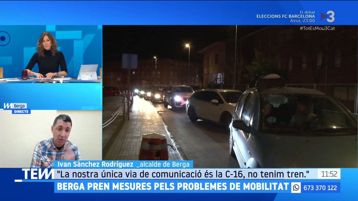 🔴 Berga tanca les entrades del nord de la C-16 els divendres "Si tu vols venir a Berga seràs molt benvingut, però ja no podràs entrar al poble només per saltar-te un trosset de cua", tal com explica el batlle, Ivan Sánchez #TotEsMou3Cat ▶
