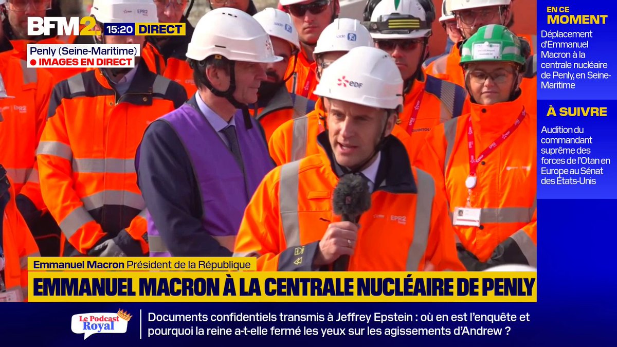 💬"Vous êtes en train de participer au chantier du siècle" Emmanuel Macron sur le chantier des futurs réacteurs EPR2 de Penly, en Seine-Maritime #BFM2
