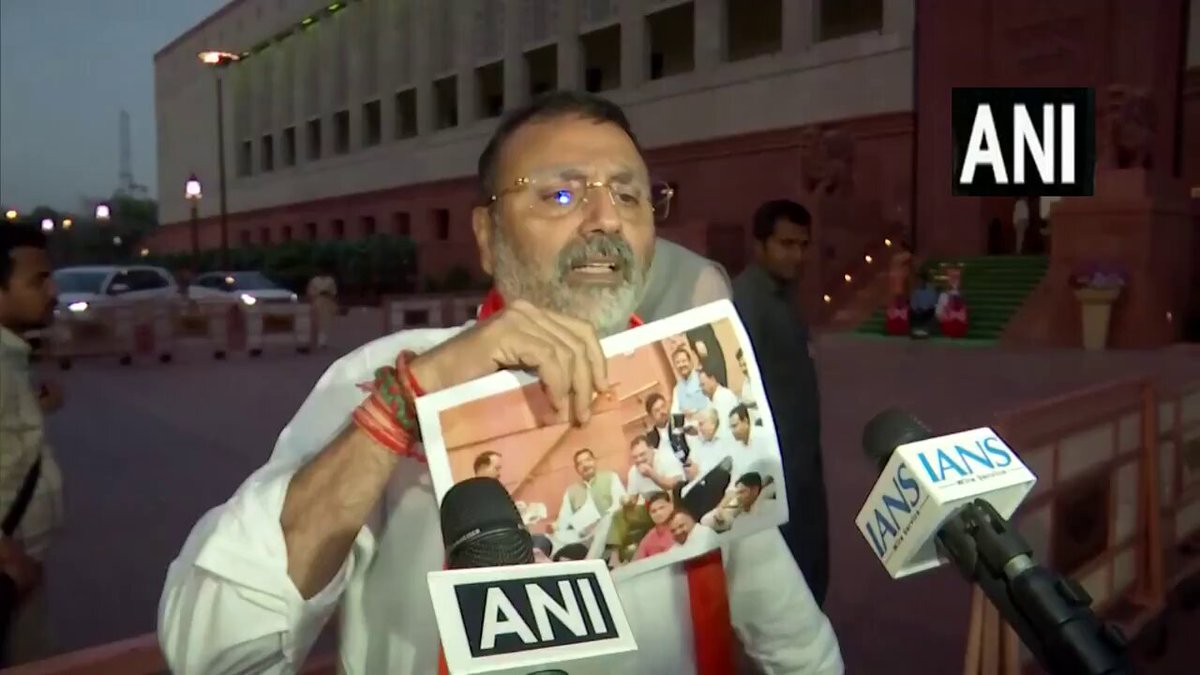 #WATCH | Delhi: BJP MP Nishikant Dubey says, "This is Parliament, not a canteen... You are raising the issues of the common people, raising the problem of the LPG shortage. The government will respond to that... Is this a picnic spot? Parliament is separate, the street is separate... The situation that is being seen indicates that Congress will not return until 2047... The way Congress fools the common people has been exposed. I have given notice to the Speaker and submitted the entire pen drive..."