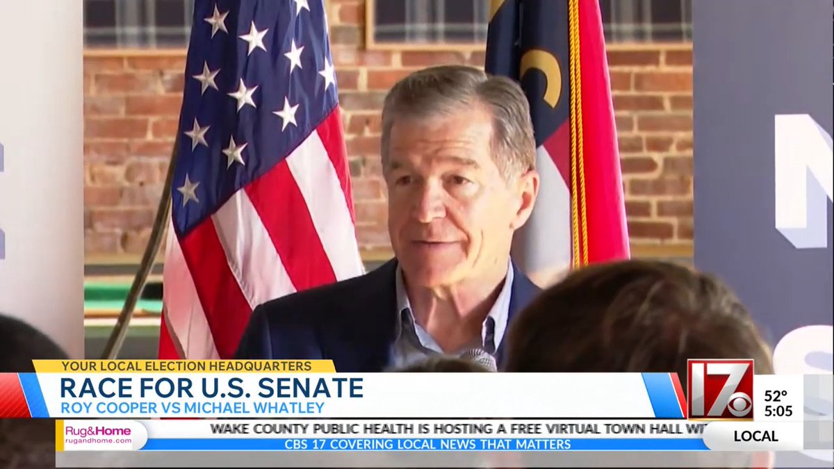 Roy Cooper: “My opponent is an out-of-touch D.C. insider and big oil lobbyist who's only looking out for himself and his well-connected friends in Washington.”