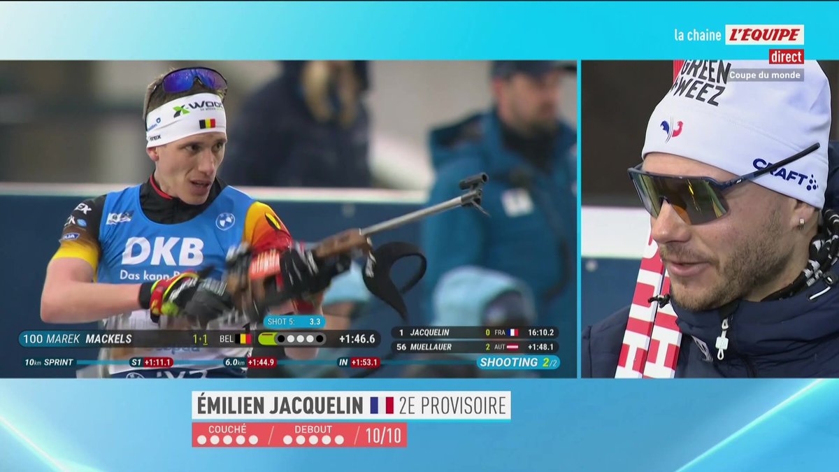 💬 Émilien Jacquelin, 2e du sprint à Otepää : « Sur la poursuite de samedi, je vais essayer de jouer pour la gagne et pas seulement pour le spectacle ou être sur le podium. » Suivez la Coupe du monde de biathlon sur la chaine L'Équipe #lequipeBIATHLON