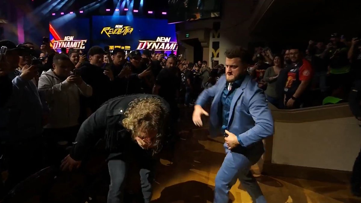 With the Texas Death Match for the AEW World Championship between champion Maxwell Jacob Friedman™️ + Hangman Page this Sunday at #AEWRevolution, last night's press conference devolved into chaos! Watch the #AEWDynamite replay RIGHT NOW on @SportsOnMAX!