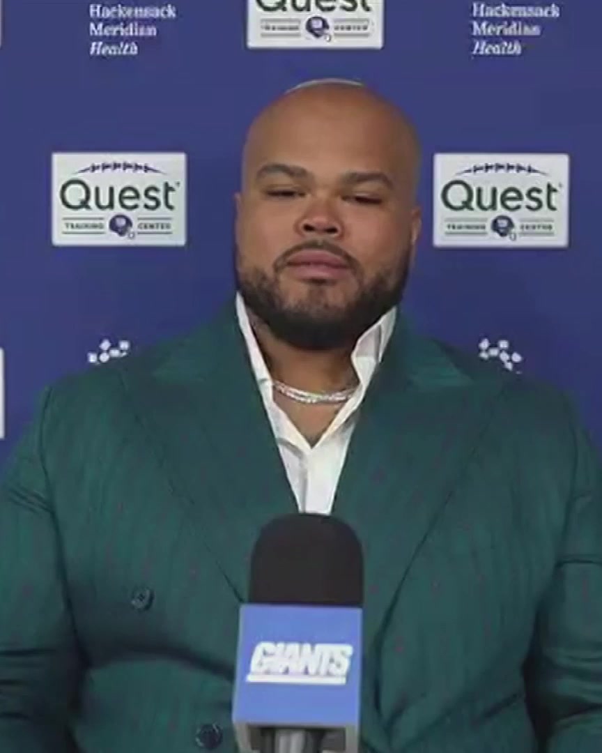 Jermaine Eluemunor was asked about wearing a suit to the Giants' facility today: "Because it means a lot. It's something I've been working towards my entire career and I just wanted to show them that it just isn't another day for me."