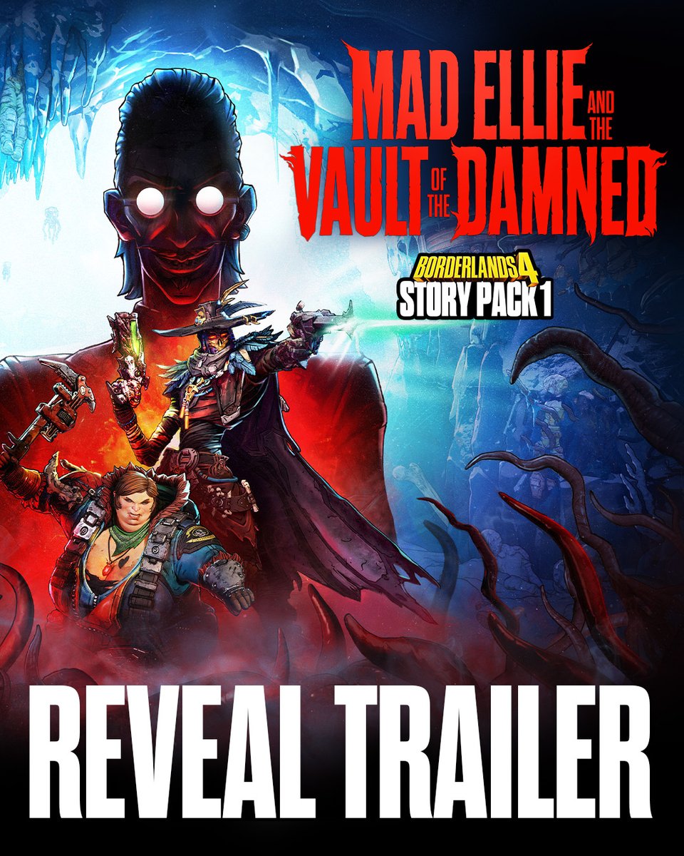 Borderlands 4 Story Pack 1: Mad Ellie and the Vault of the Damned releases March 26! Play as the all-new Vault Hunter, C4SH, and team up with Ellie in a self-contained cosmic-horror adventure across the Whispering Glacier! Wishlist Now!