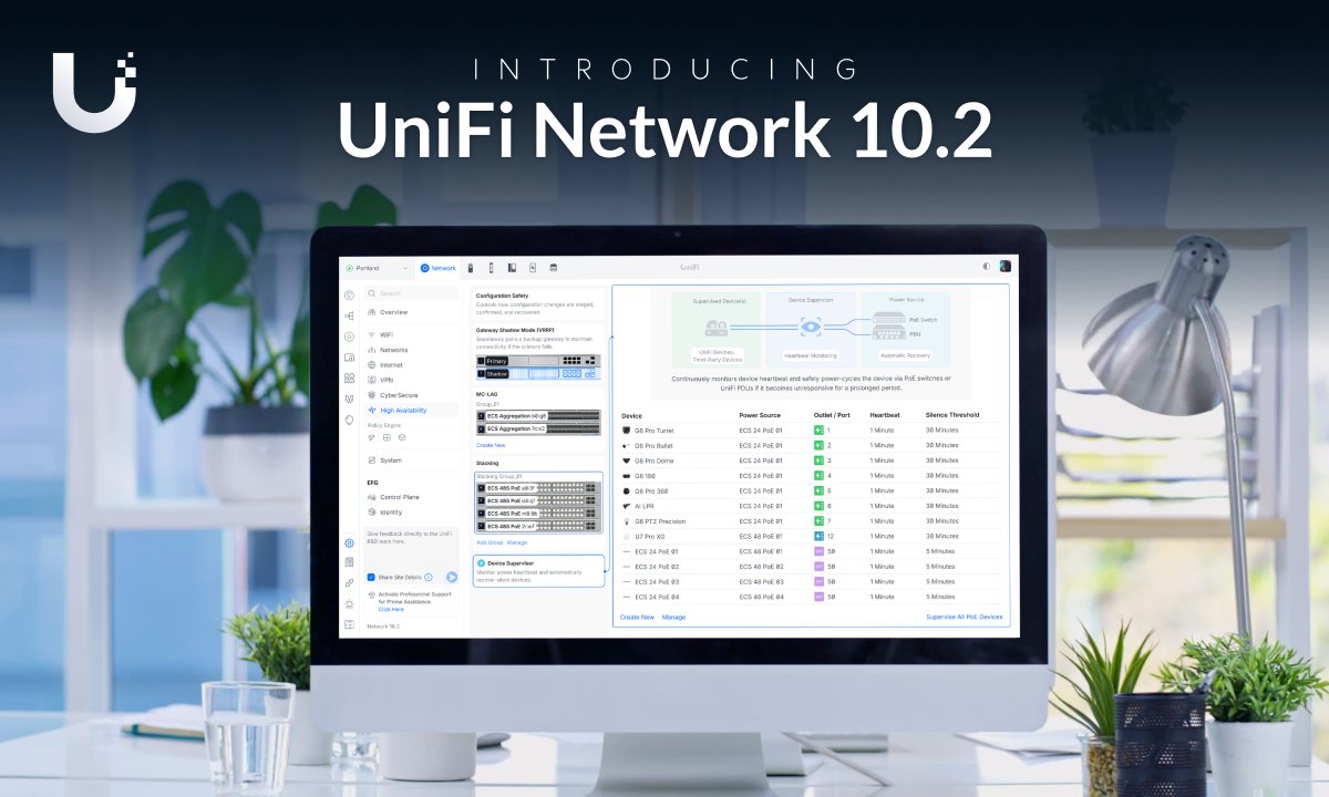 Explore #UniFi Network 10.2 — built for enhanced usability. 🔹 Digital Twin Topology View 🔹 Time Machine for switch history 🔹 Enhanced Open (OWE) Mode 🔹 Device Supervisor auto-recovery and more Learn more: