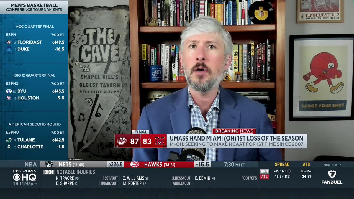 "I do not think the committee at this point will set the new precedent of keeping a team that has 1 loss to their name on Selection Sunday OUT of the NCAA Tournament." Chip Patterson on Miami (OH) after its loss to UMass.