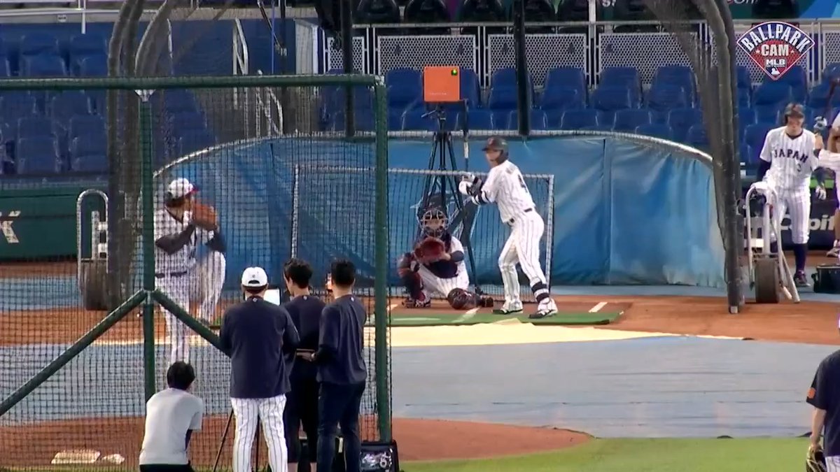 Shohei Ohtani got on the mound for a simulated game against his Team Japan teammates! 🇯🇵 🎥 (via #BallparkCam)