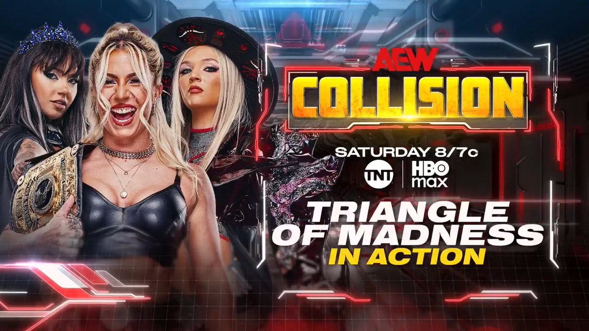#AEWCollision 8/7c, TNT + HBO Max! This Saturday, 3/14! Thekla テクラ/julia hart/Skye Blue in Action On the eve of AEW Women's World Champion Thekla's 2 Out of 3 Falls match vs Kris Statlander, she and the rest of the Triangle of Madness will be in action, THIS SATURDAY!