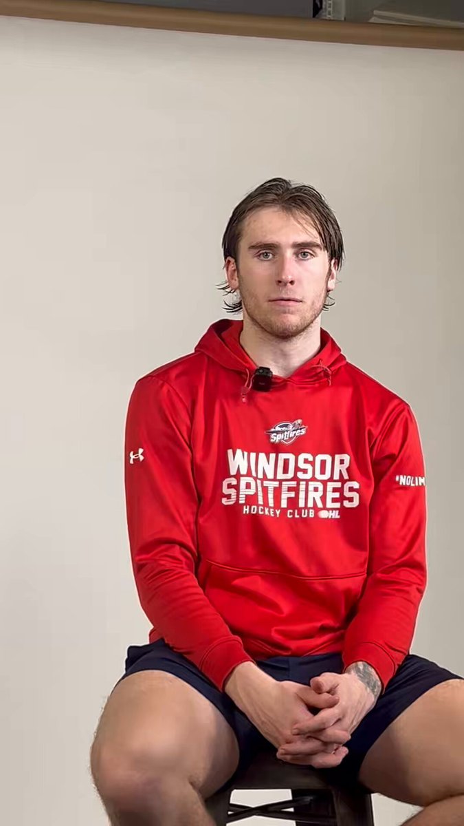 Liam Greentree on players he modeled his game after! “I try to play a hard nose game” #NYR prospect has 34G 29A 63P in 46GP. He had 119P in 64GP last year Potential top 5 pick Caleb Malhotra said Greentree was the best player he has ever played against