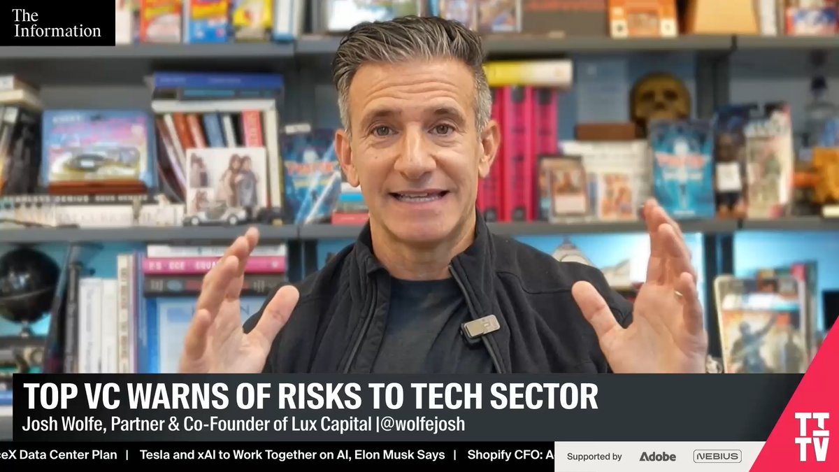 .Josh Wolfe, co-founder of Lux Capital, discusses why the massive build-out of AI data centers may be overextended: "The amount of spend, the amount of CapEx, the amount of build for these multi-gigawatt data centers, it to me does not make sense." “I'm just not that optimistic that all this compute is actually going to be needed."