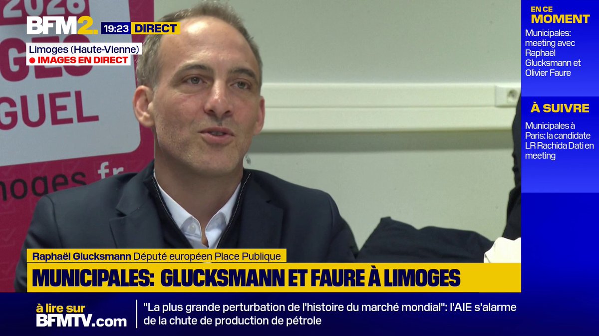 Raphaël Glucksmann à Limoges: "Il n'y a pas de monde dans lequel La France insoumise va prendre Limoges, soyons sérieux" #BFM2