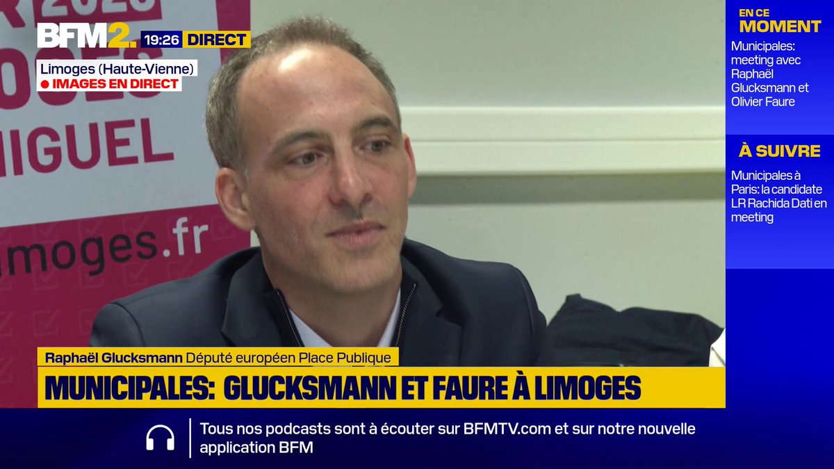 Municipales: "Nous excluons toute fusion avec La France insoumise" , martèle Raphaël Glucksmann, député européen Place Publique #BFM2