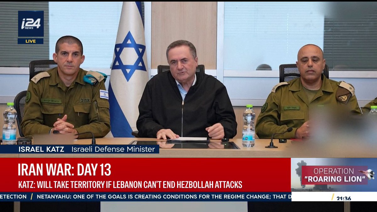 Israeli Defense Minister: I warned the Lebanese government if it can't control the territory to prevent Hezbollah attack, we will do it ourselves