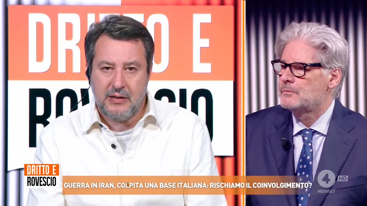 "Non siamo in guerra contro nessuno: non siamo in guerra contro la Russia e non siamo in guerra contro l'Iran" Matteo Salvini a #drittoerovescio
