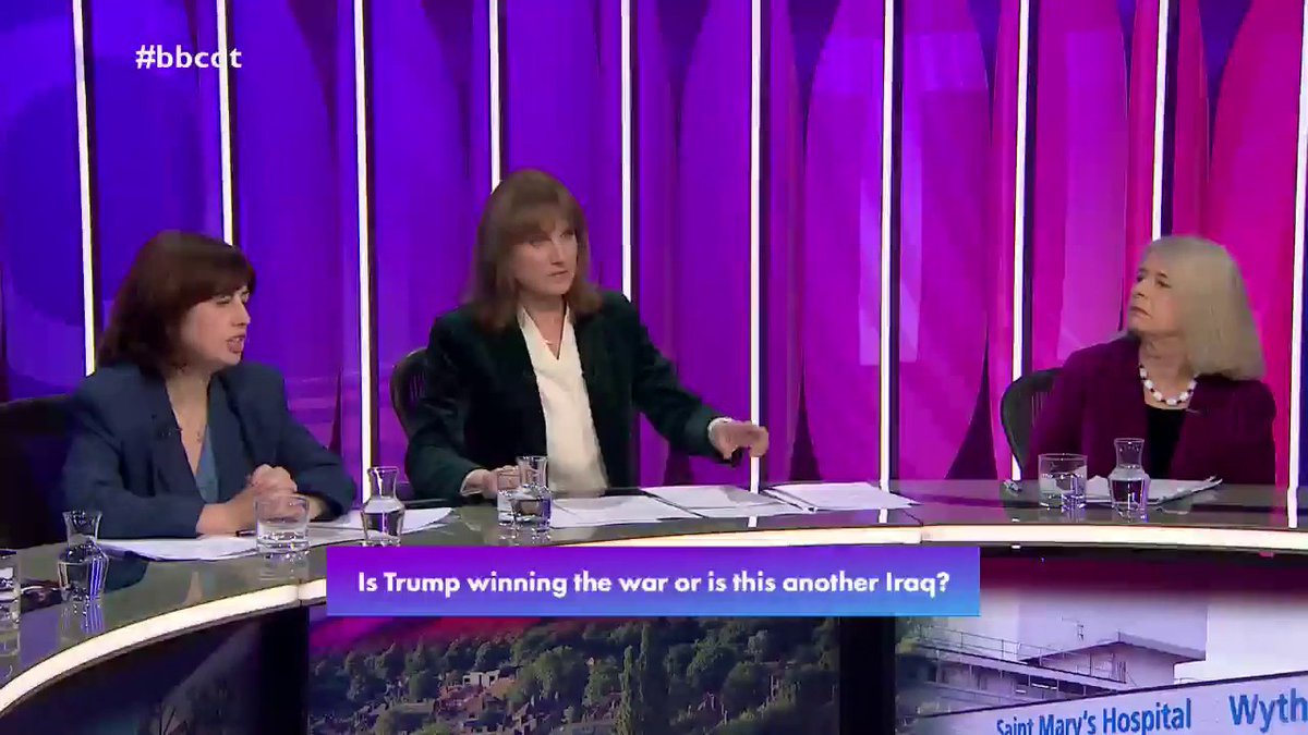 “Should our ally the US… want to use our bases then we should give them that permission” Conservative Harriett Baldwin says “serious consideration” should be given if the UK is “invited” to join offensive bombing action on Iranian missile sites #bbcqt