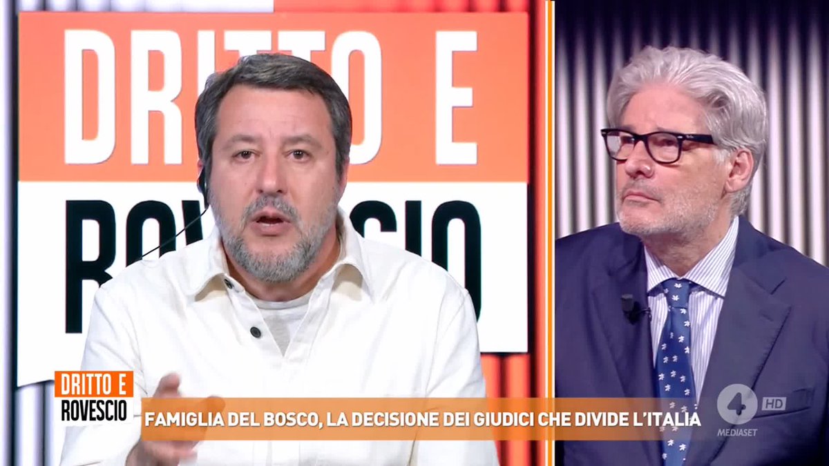 "Questo è un caso di violenza istituzionale raccapricciante che mi preoccupa fortemente" Il commento di Matteo Salvini a #drittoerovescio sul caso dei bambini strappati alla famiglia che vive nel bosco
