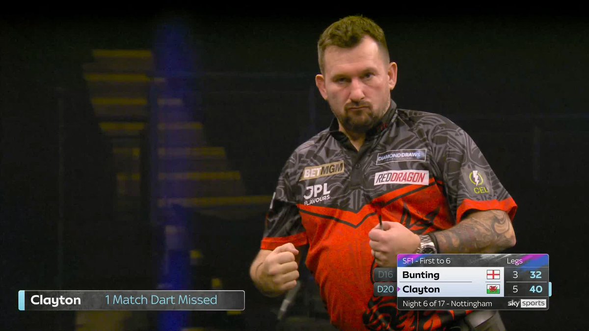 THE FERRET FLIES INTO THE FINAL! 🐿️ Jonny Clayton barely puts a foot wrong, hitting 55% of his doubles to defeat Stephen Bunting 6-3 and reach a second straight Premier League final! 📲 #PLDarts | SF1