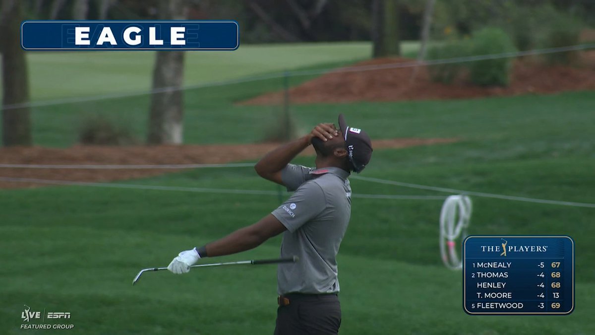 Sahith Theegala couldn't believe it went in for eagle 😱 Watch the Players Championship on the ESPN App ⛳️