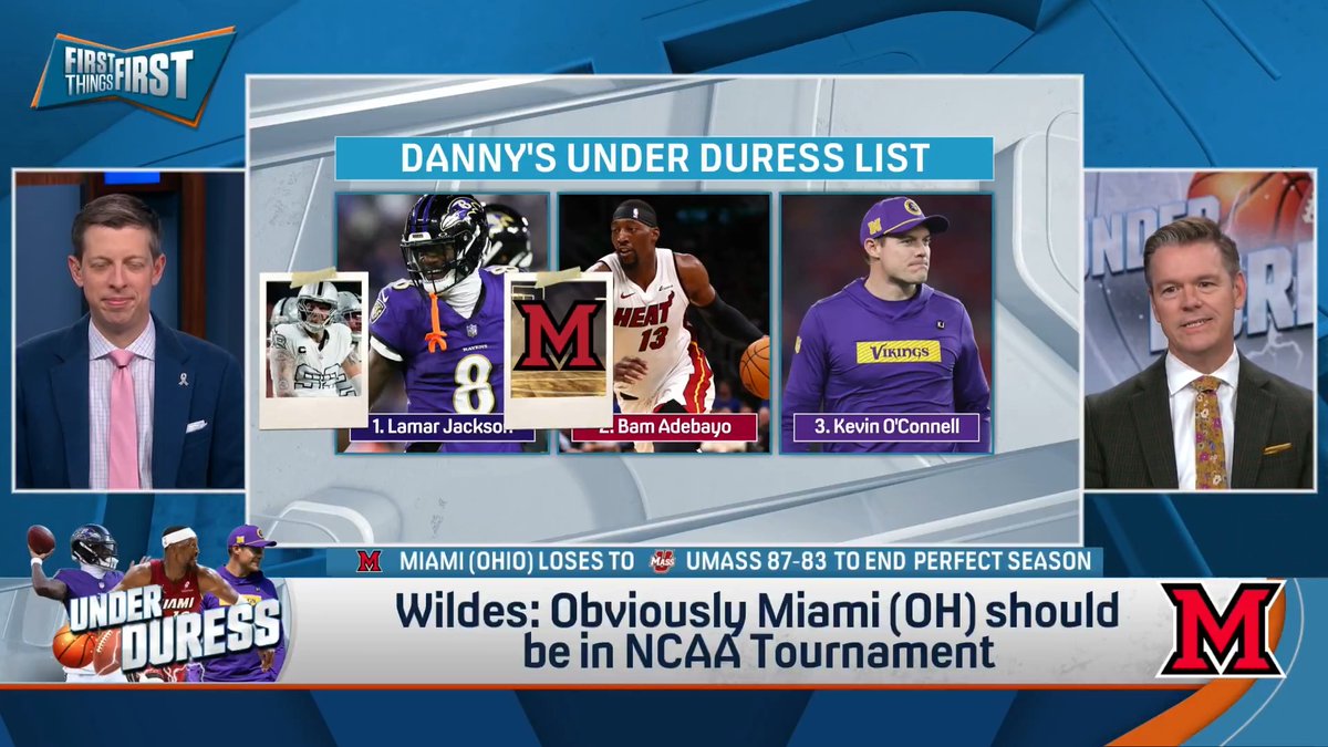 .Wildes was COOKING on today’s DUD List 😅 “Get Miami of Ohio in!… Miami, you’re the Patriots, good news… You deserve a spot in the playoffs!”