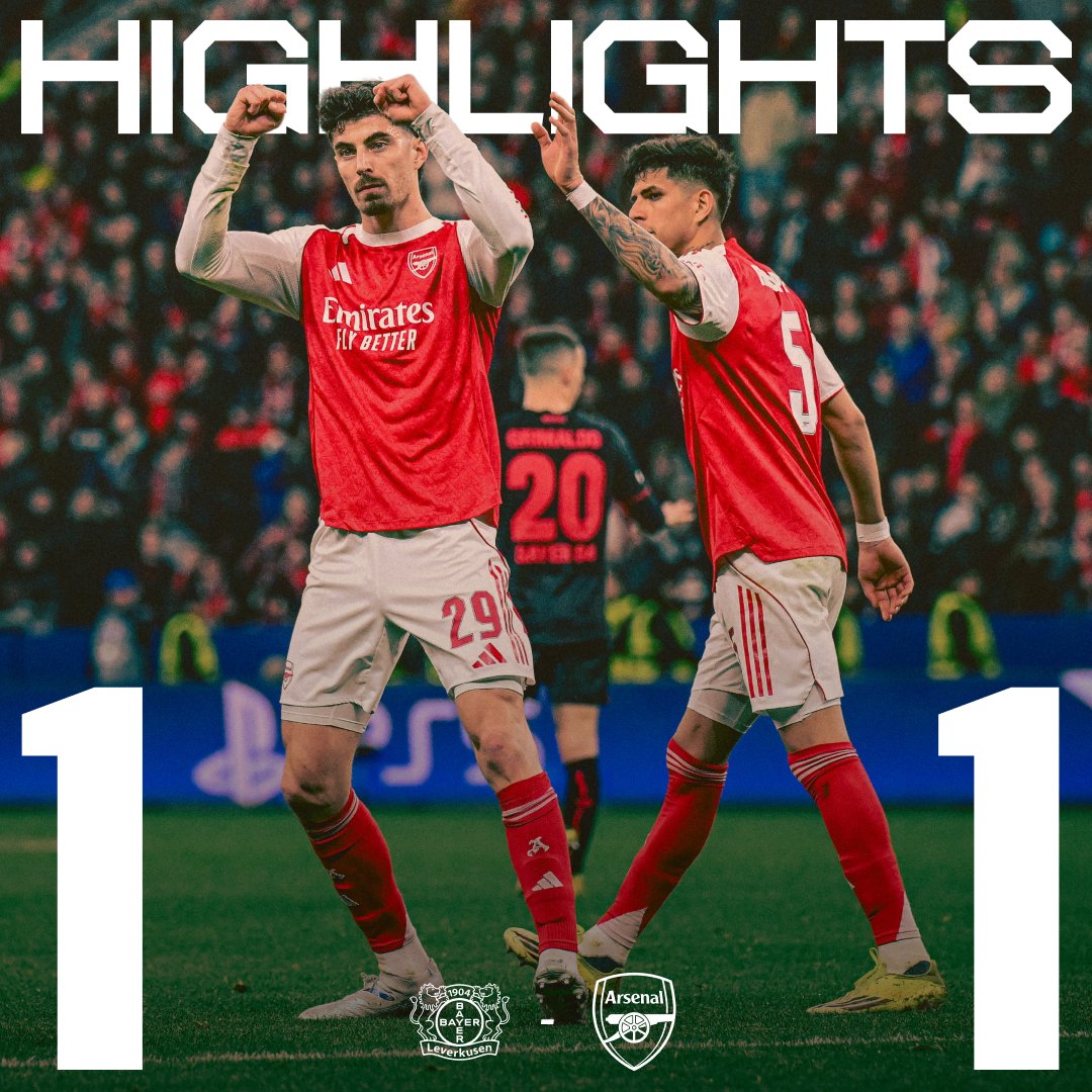 Honours even at the halfway stage. Highlights from our first-leg draw with Bayer Leverkusen 📺