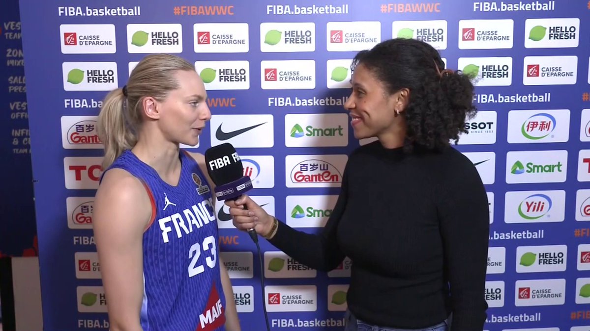 🏀🏆 #FIBAWWC 2026 - Qualifications 💪🇫🇷 La réaction de Marine Johannès après la 2ème victoire des Bleues en 2 matchs ! #FRACOL