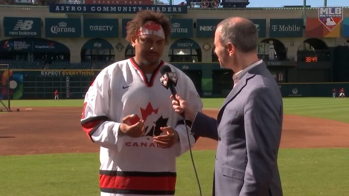 Josh Naylor is pure Canada! ️⚾️🏒 The Seattle Mariners and Baseball Canada 🇨🇦⚾️ slugger caught up with Jon Morosi in the lead-up to a huge quarterfinal clash with Team USA to discuss his Canadian pride and competing alongside his brother for a #WorldBaseballClassic trophy.