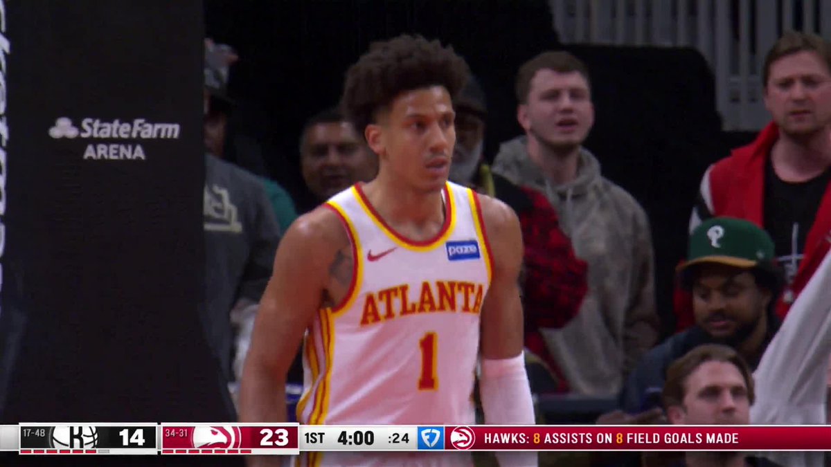 Jalen Johnson had a completely wide-open lane for this dunk. 🤣🔥