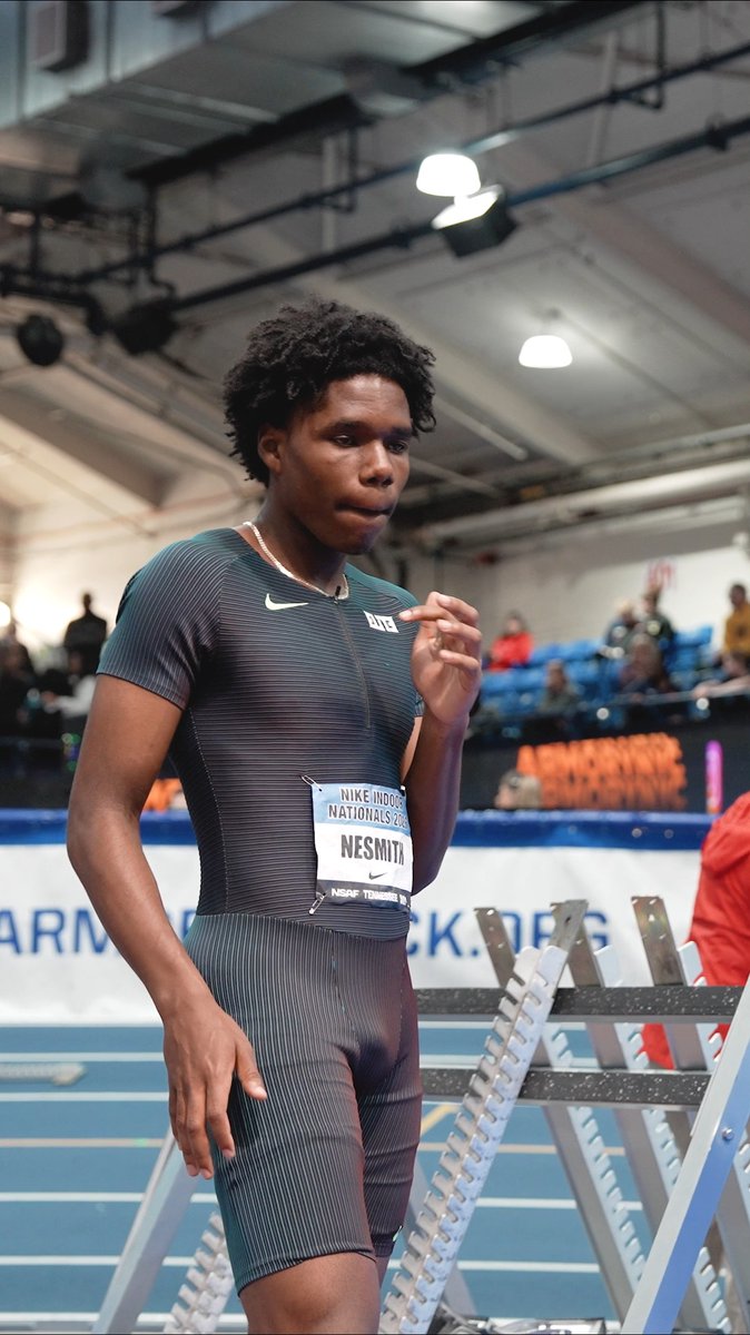 Miles Nesmith goes where no high schooler has gone before! The Memphis, TN senior resets the own US HS triple jump record at #NikeIndoorNationals jumping 16.15m (53-0.00)!