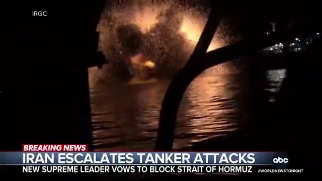 An urgent rescue is underway, after the Pentagon says a massive refueling aircraft crashed in Iraq. It comes as Iran unleashed attacks on ships and the new supreme leader vowed to keep the Strait of Hormuz closed. Ian Pannell has the latest from Tel Aviv.
