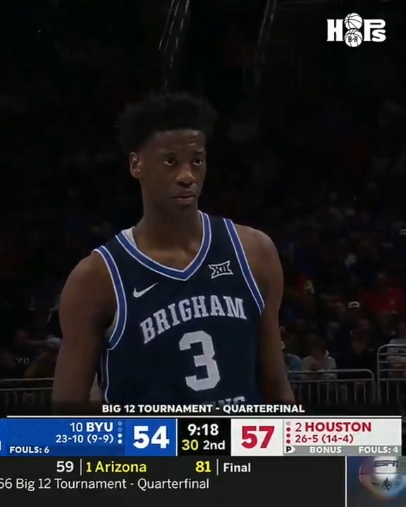 AJ Dybantsa's Big 12 Tournament run: vs. HOU 26 PTS | 7-18 FG | 3-5 3PT | 5 REB vs. WVU 27 PTS | 11-24 FG | 7 REB | 3 AST vs. KSU 40 PTS | 15-21 FG | 9 REB | 6 AST | 3 STL The freshman averaged 31 PPG | 52 FG% | 7 RPG | 4 APG