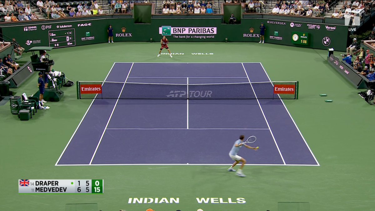An hindrance called via VAR late in the Medvedev vs Draper match