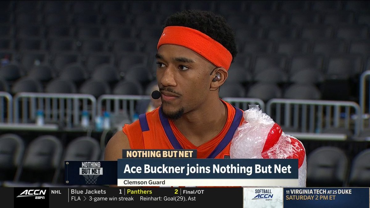 “We felt like we had to do it for Carter.” Ace Buckner said Clemson Basketball is playing for Carter Welling who tore his ACL earlier in the ACC Tournament 🧡