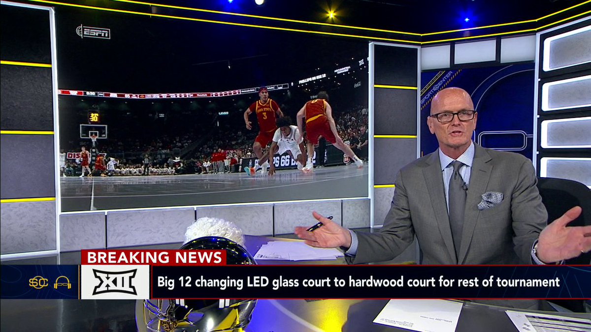 The Big 12 is getting rid of the LED glass court 👀 (via Pete Thamel)