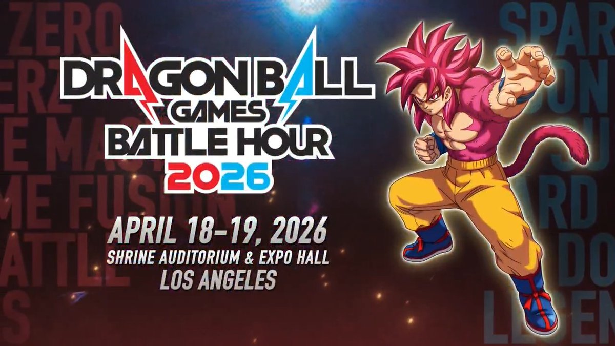 We’ll be holding Dragon Ball Games Battle Hour 2026 in Los Angeles on April 18–19, 2026 (PDT)! ​ ​ Follow us for the latest updates!​ ↓Get your tickets here!