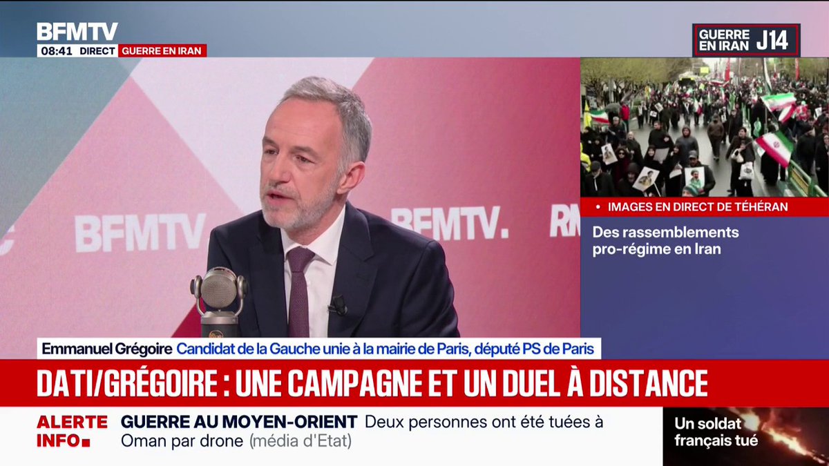 💬 "Sarah Knafo est dans un groupe au Parlement européen où il y a des néo-nazis revendiqués" ➡️ Emmanuel Grégoire, candidat de la Gauche unie à la mairie de Paris