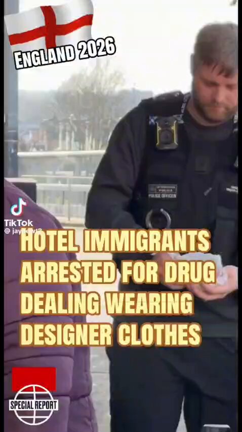 Today's feel good video. In London two men are arrested for dealing Class A and B drugs. They live in a migrant hotel, and are wearing designer clothes.