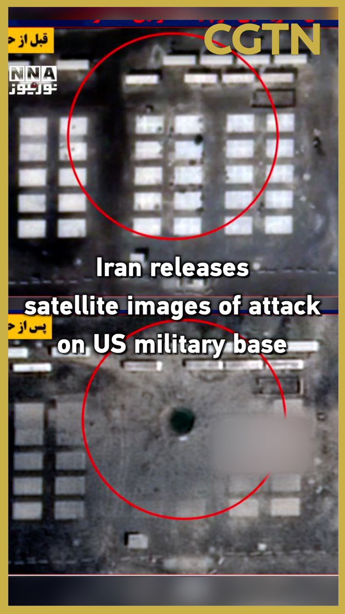Watch: Iran releases satellite images of attack on US military base #WorldNow